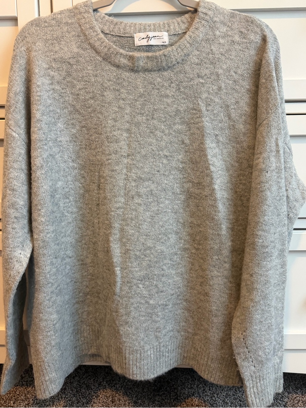 Carly Jean Los Angeles Light Gray Crewneck Sweater